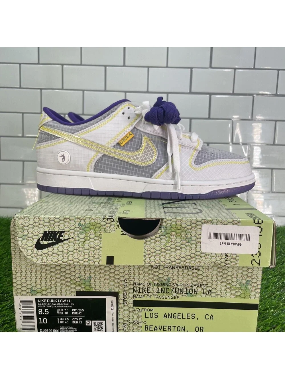 Nike Dunk Low x Union Passport 8.5 Men “Court Purple” 10W